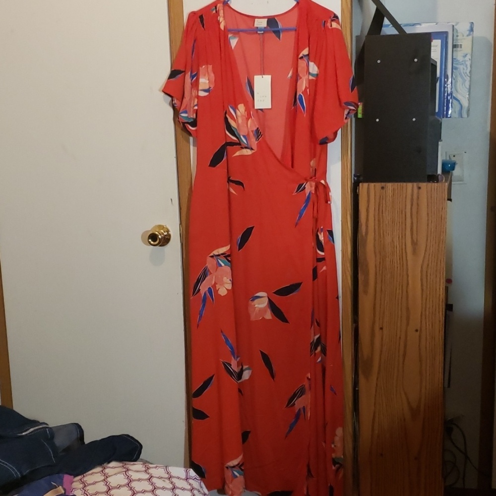 Floral wrap maxi dress